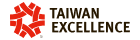 Taiwan Excellence logo featuring a red geometric emblem and the text Taiwan Excellence.