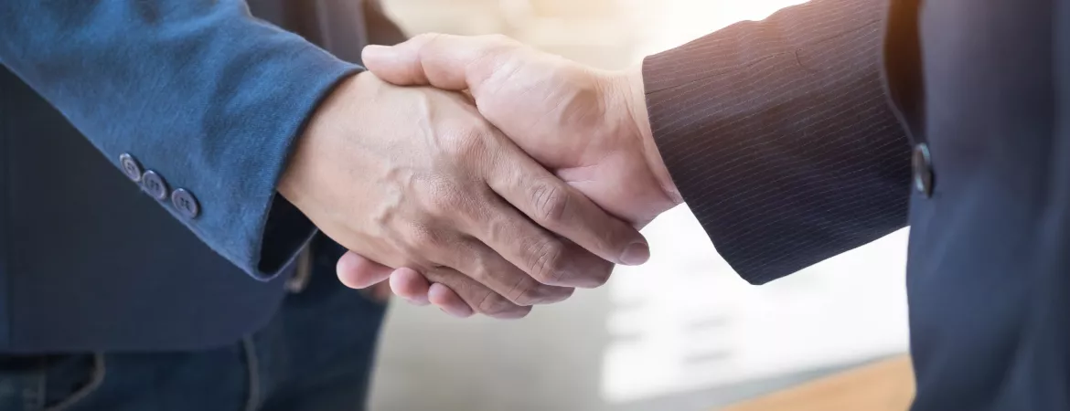 Successful public relations partnership and corporate collaboration concept.